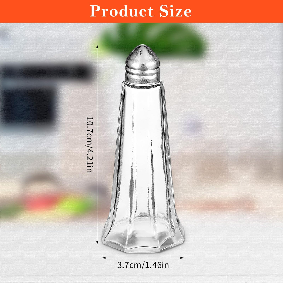 24-Pack Glass Salt and Pepper Shakers Bulk with Stainless Steel Lids Mini Funnel - 1oz Tower Spice Shakers for Kitchen, Restaurant, Home Seasoning Supplies