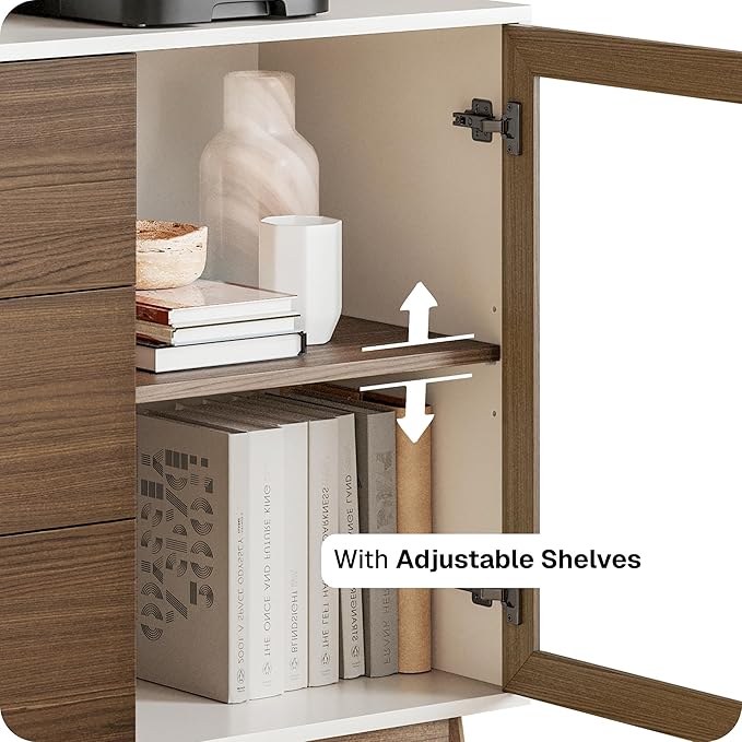 BELLEZE Set of 2 Sideboard Buffet, 60‘’ Console Table