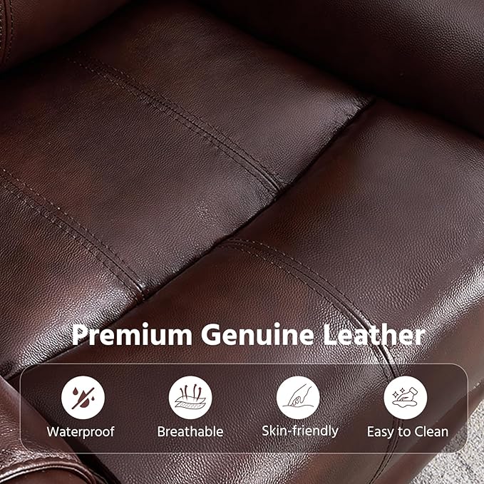 ANJ Premium Genuine Manual Reclining Sofa Set