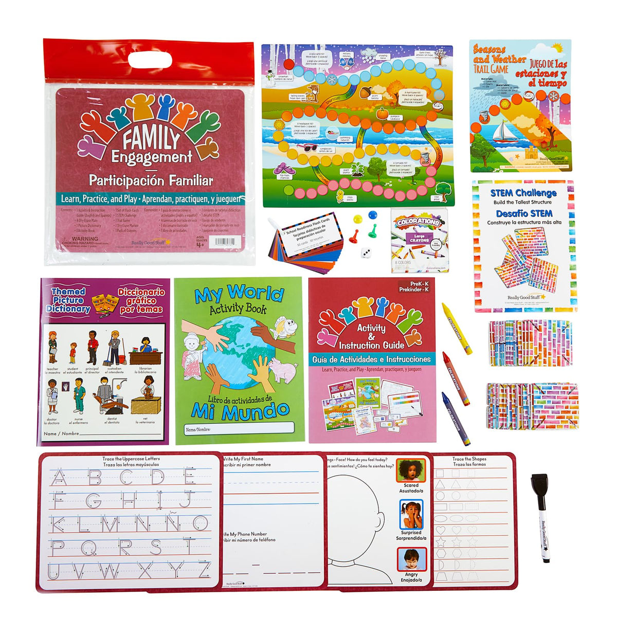 Really Good Stuff Family Engagement Dual Language Reading- Learn, Practice & Play - PreK/K