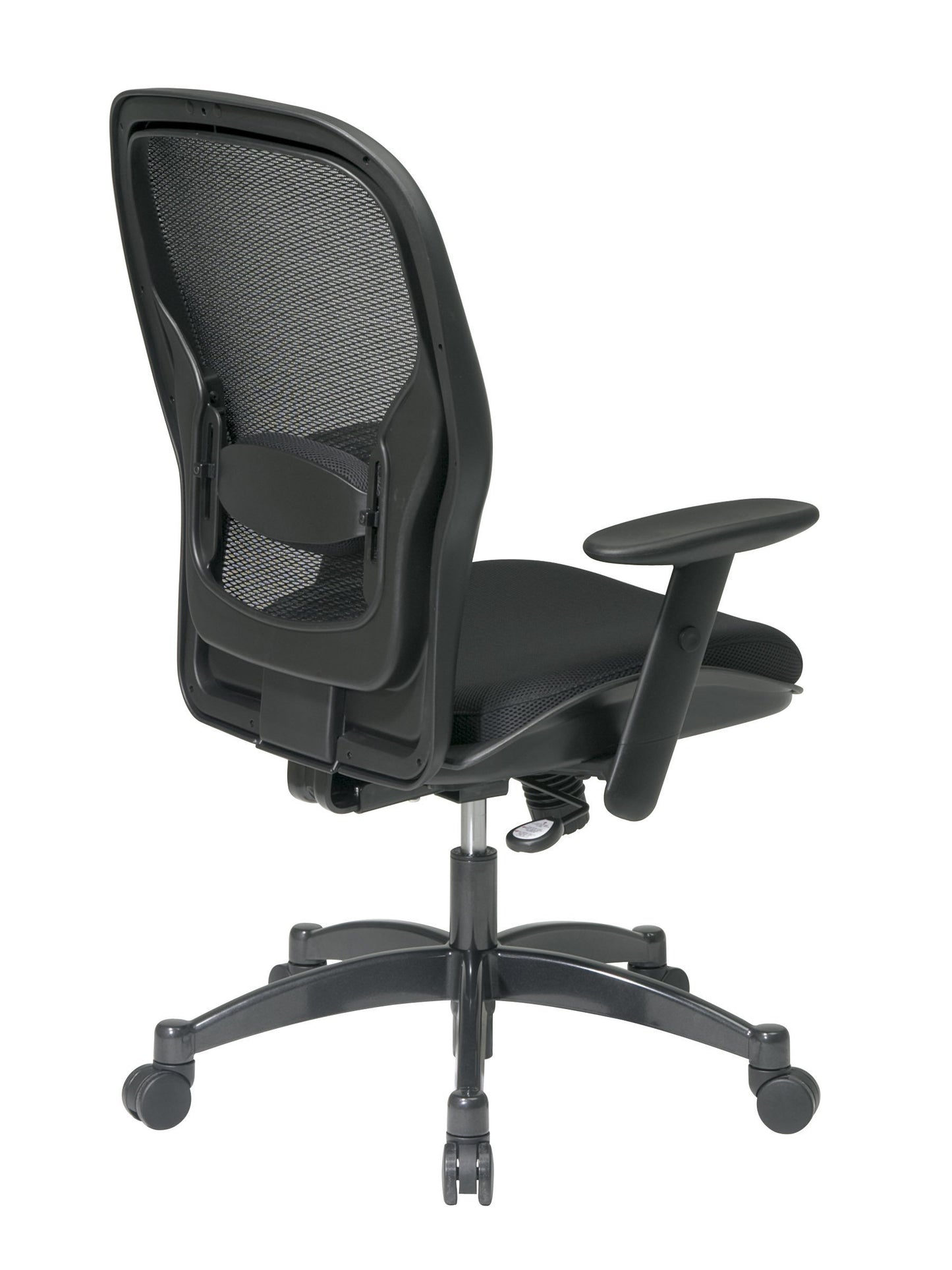 Space Seating 23 Series Breathable Mesh Back Adjustable Manager's Office Chair with Padded Mesh Seat and Heavy Duty Gunmetal Finish Base, Black