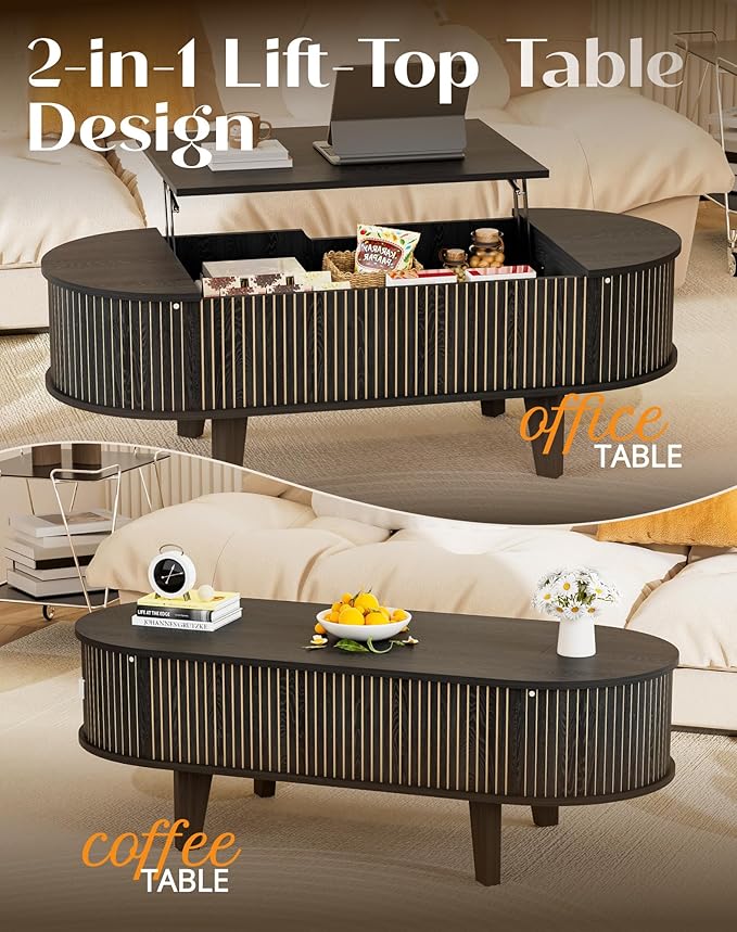 Oval Lift Top Coffee Table
