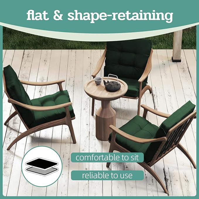 Outdoor Chair Cushion, High Back Soft Seat Pad
