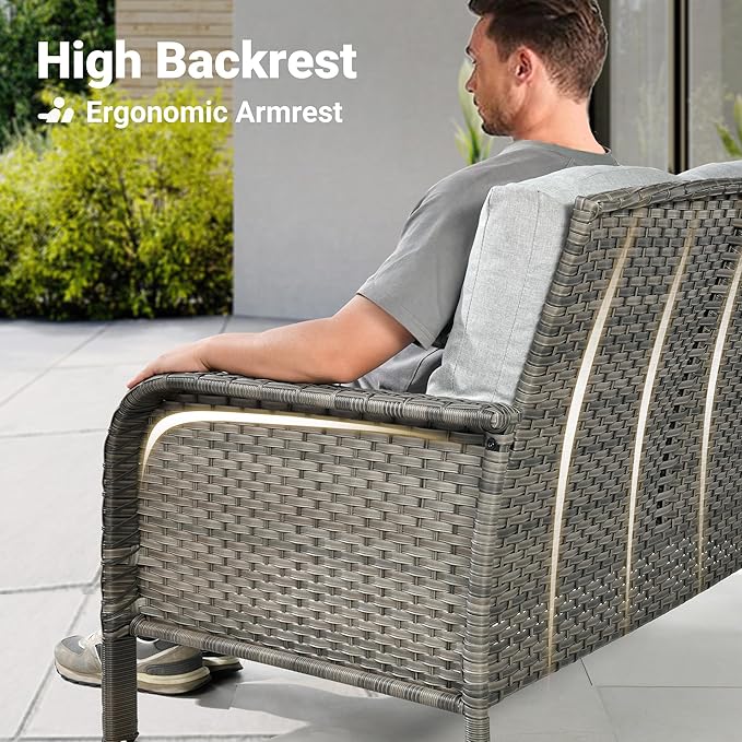ovios 4-Piece Patio Furniture Set, Outdoor Wicker Sofa