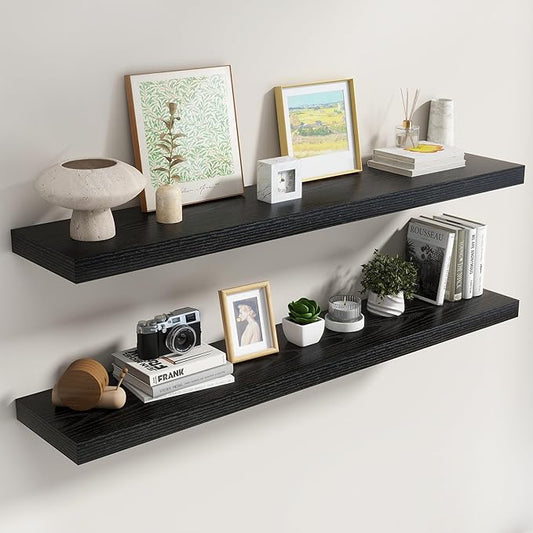 Dreamland 55 Inch Black Floating Shelves