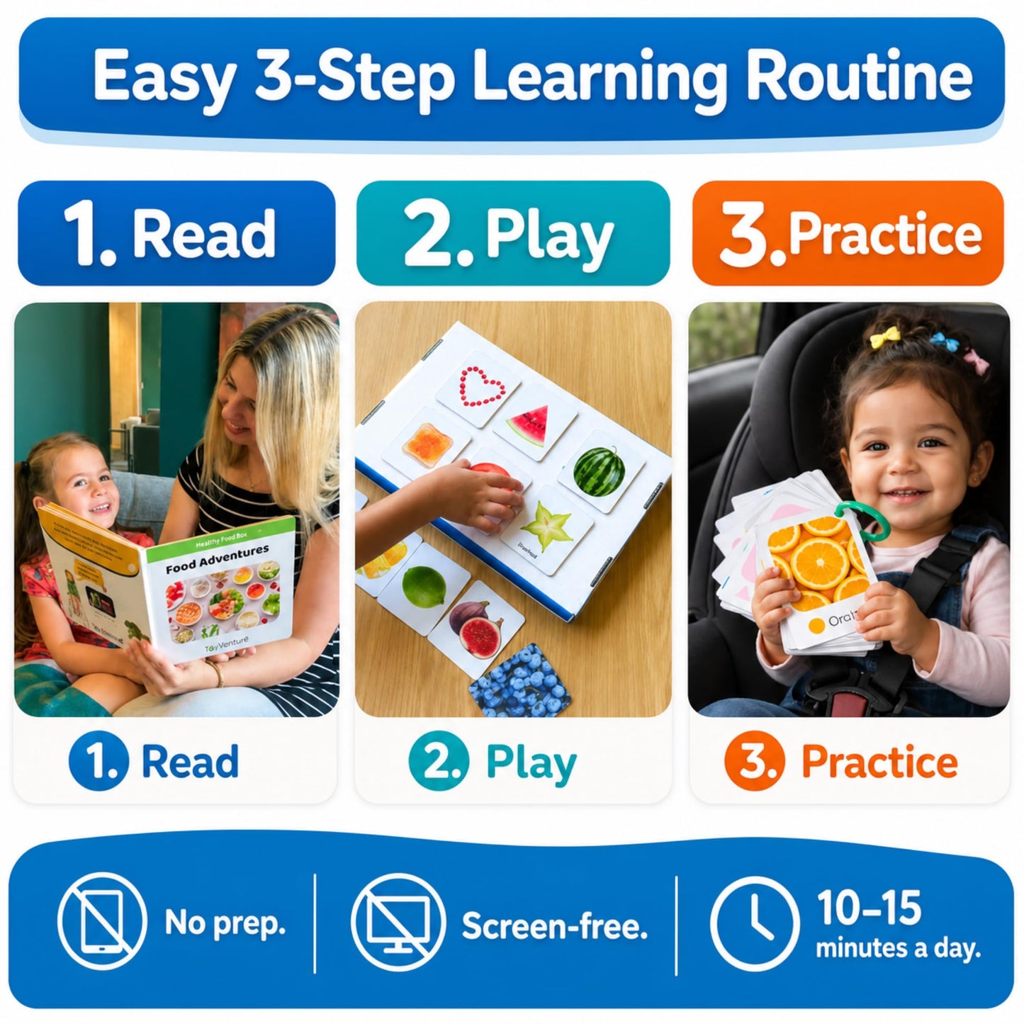 TOYVENTIVE Preschool Activity Set for Boys – Educational Toddler Toys with Flashcards, Matching Games and Montessori Activity Cards for Visual Recognition and Play-Based Exploration – Ages 1