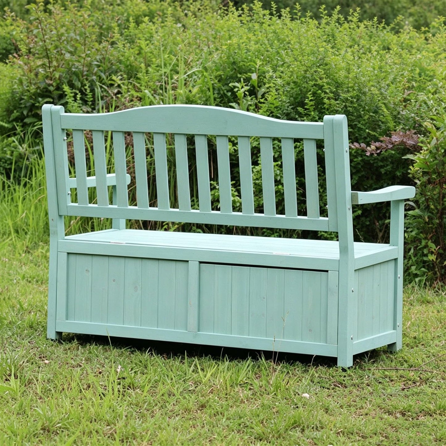 48.8" Solid Wood Outdoor Garden Bench, Durable Patio Park Seat with Backrest, Stylish Arch Legs for Porch, Lawn & Yard – Perfect for Relaxation and Entertaining