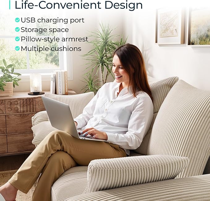 LINSY HOME Sectional Loveseat Sofa