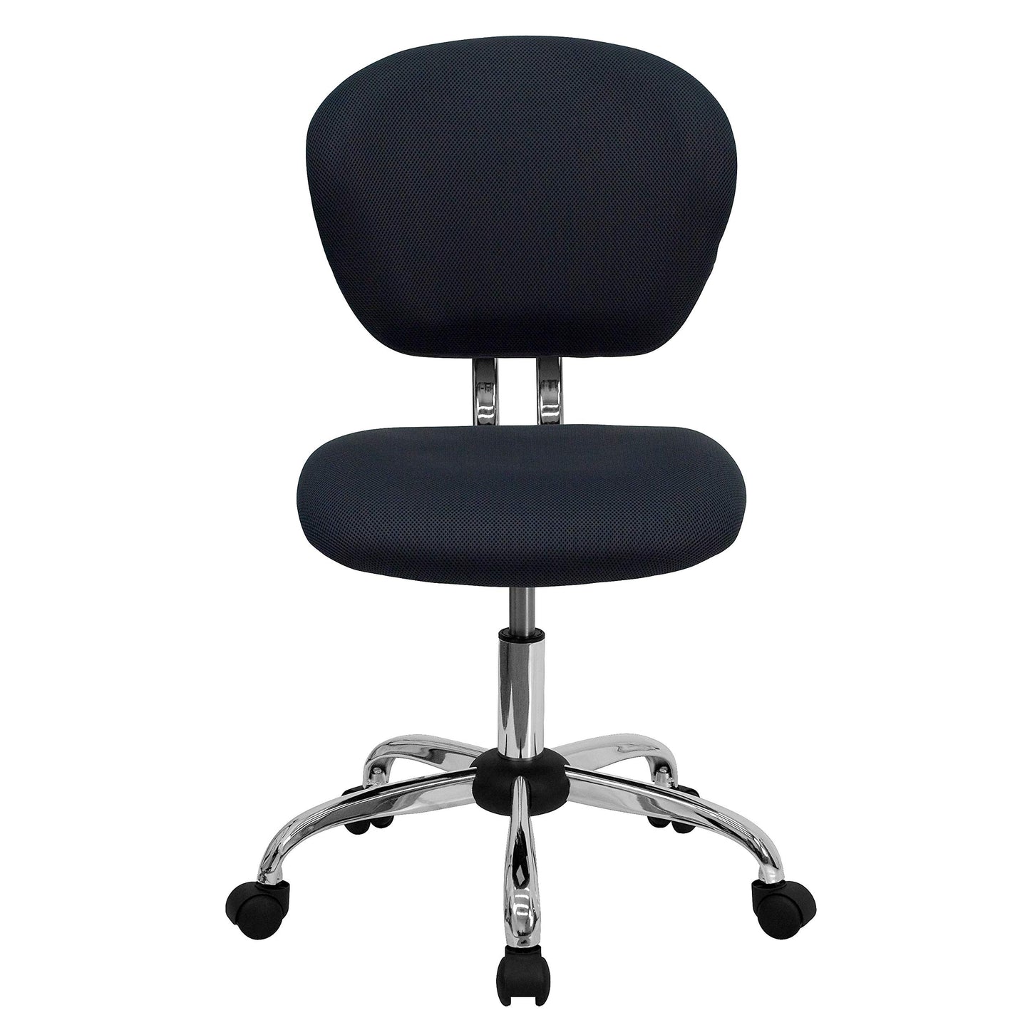 Flash Furniture Beverly Mid-Back Gray Mesh Padded Swivel Task Office Chair with Chrome Base