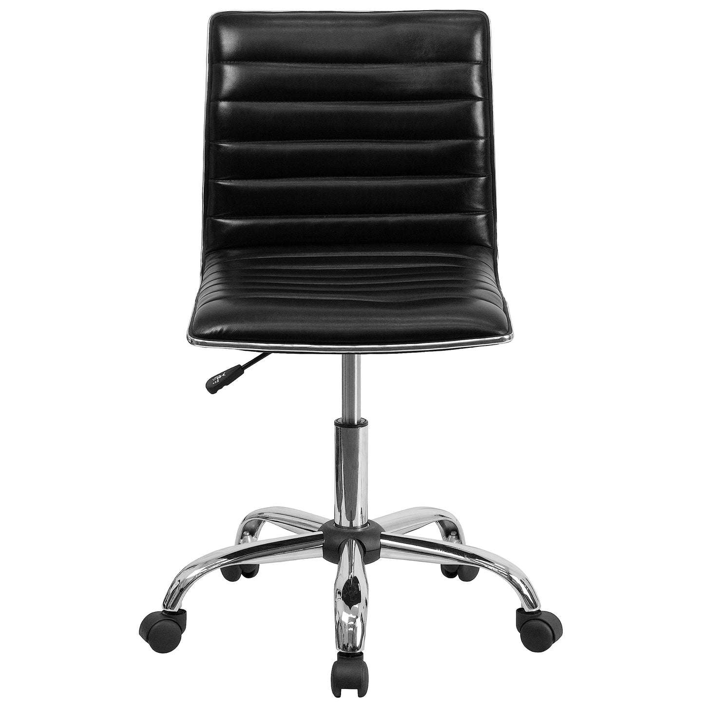 Flash Furniture Alan Low Back Designer Armless Black Ribbed Swivel Task Office Chair