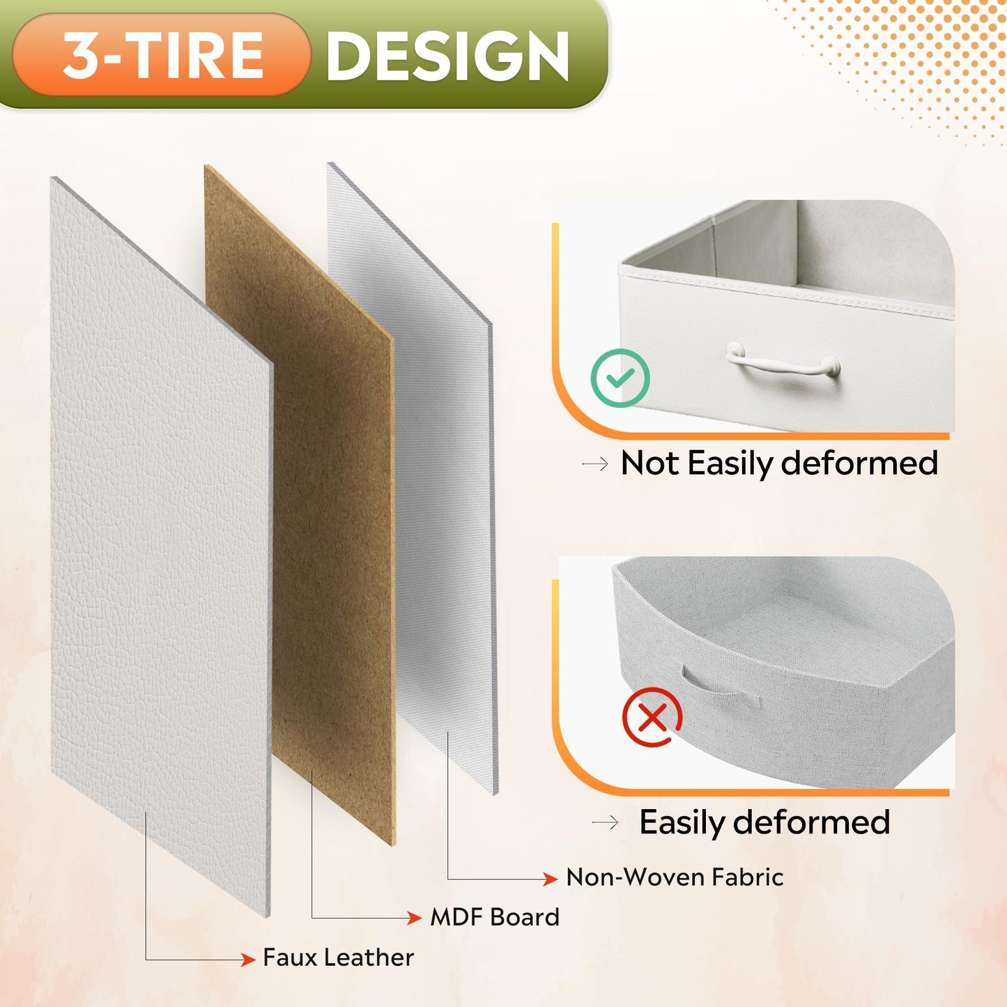 DEVAISE 2 Drawer Fabric Vertical Filing Cabinet, Rolling Printer Stand, White