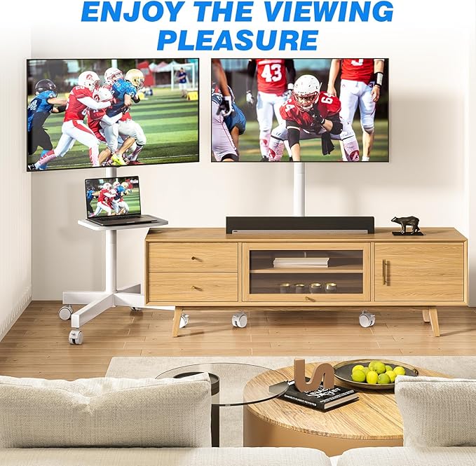 Rfiver Mobile TV Stand for 23-65 Inch LCD LED Flat/Curved Panel Screen TVs up