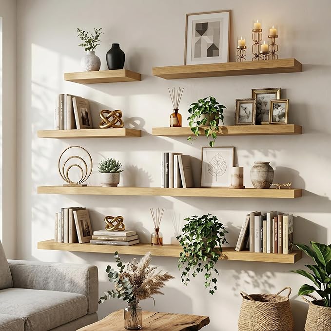 FLYJOE Floating Shelves for Wall, 48 Inch Floating Shelves Set of 1, Kitchen