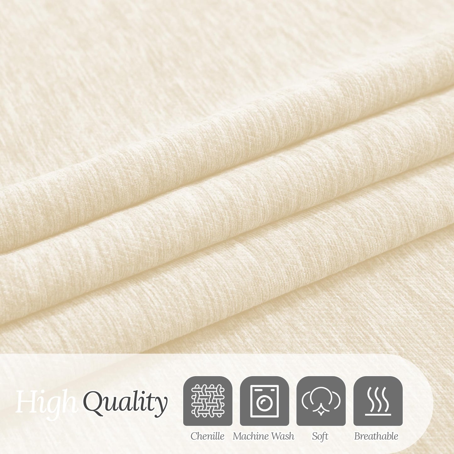 HDCAXKJ Corner Sectional Couch Covers for Dogs L Shape Sofa Cover with Tassel Chenille Super Soft Non Slip U Shaped Couch Cover Blanket Washable Sofa Slipcovers Protector (Light Beige, 91x276 inch)