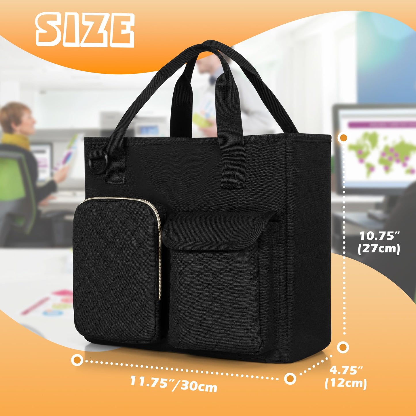 LUXJA Vertical File Organizer for Letter Size Hanging File Folder, Portable Document Organizer with Tablet Pocket (Up to 12.9 in), Bag Only, Black
