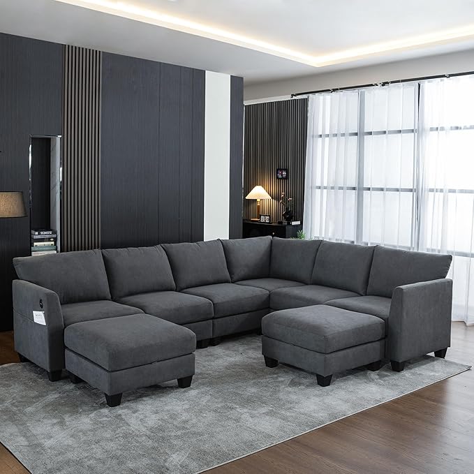 122.8" Large Sectional Couches for Living Room, 6 Seater L Shaped Modular