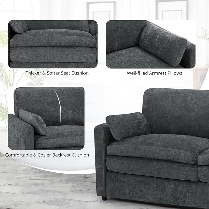 Chenille Upholstered Sofa Set