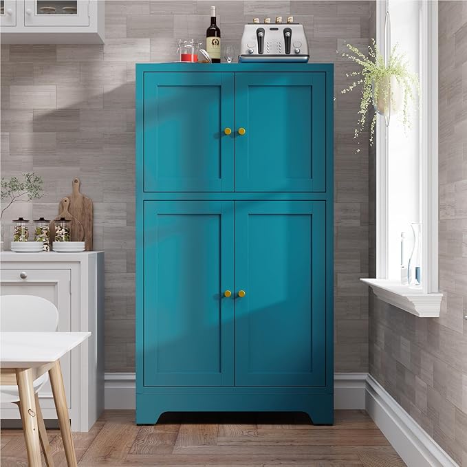 Bevivog Bathroom Floor Storage Cabinet, Metal Accent Cabinets