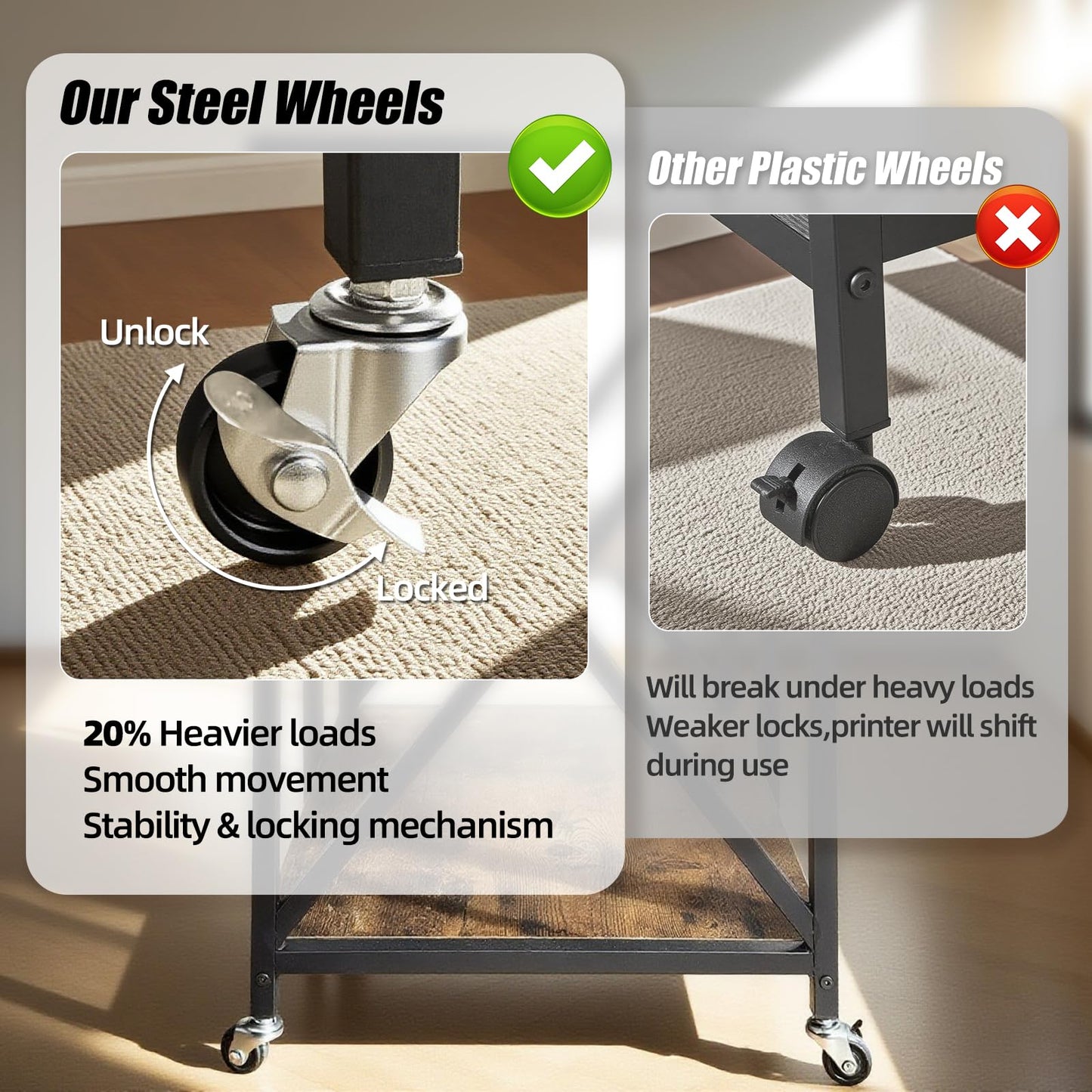 TooCust Computer Tower Stand Bundle with Printer Stand