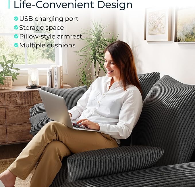 LINSY HOME Sectional Loveseat Sofa
