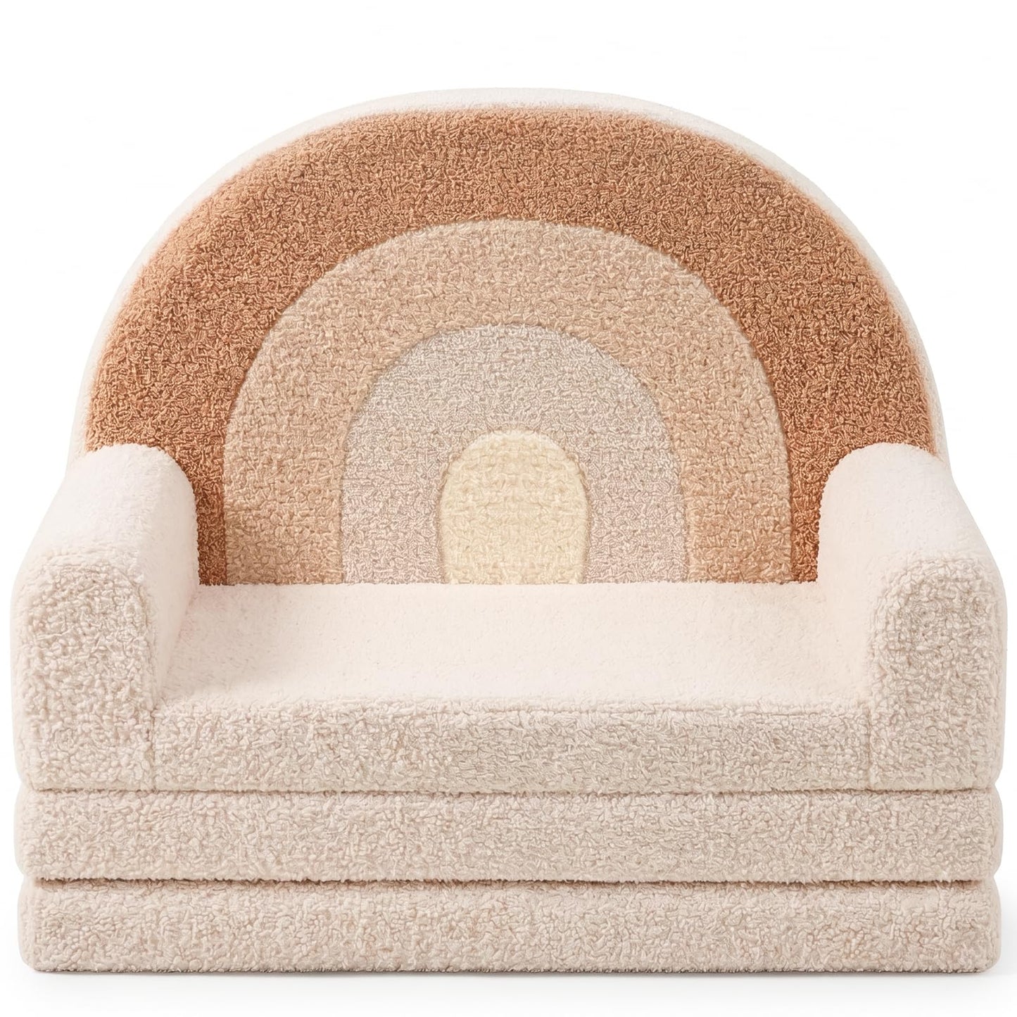 little dove Extra Wide Soft Kids Couch Fold Out, 2-in-1 Kids Couch, Convertible Kid Sofa, Kid Furniture for Playroom, Ideal Gifts for Boys & Girls Ages 3+, Beige