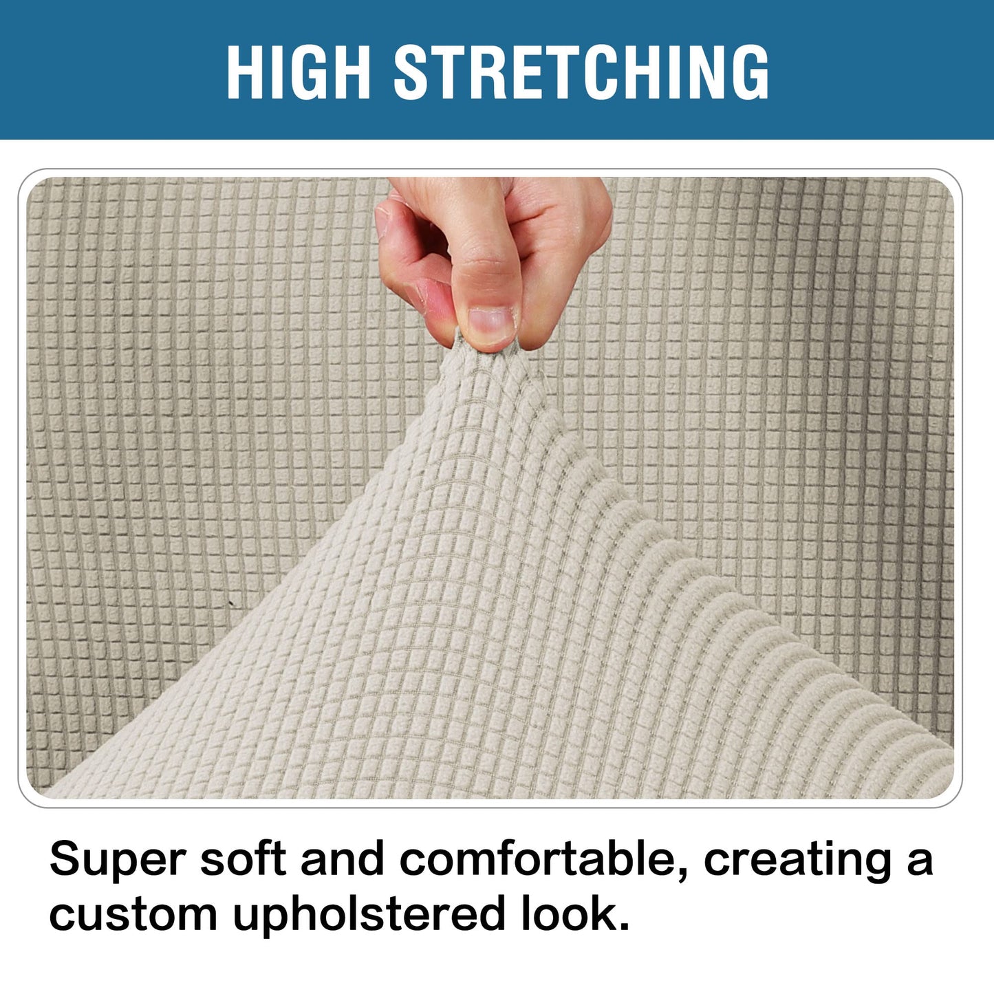 H.VERSAILTEX Ottoman Cover Slipcover Rectangle Fit Length 29'-34' Footrest Sofa Slipcovers Stool Cover Footstool Protector Covers Feature Stretch Thick Soft Jacquard Fabric Washable - Island Fossi