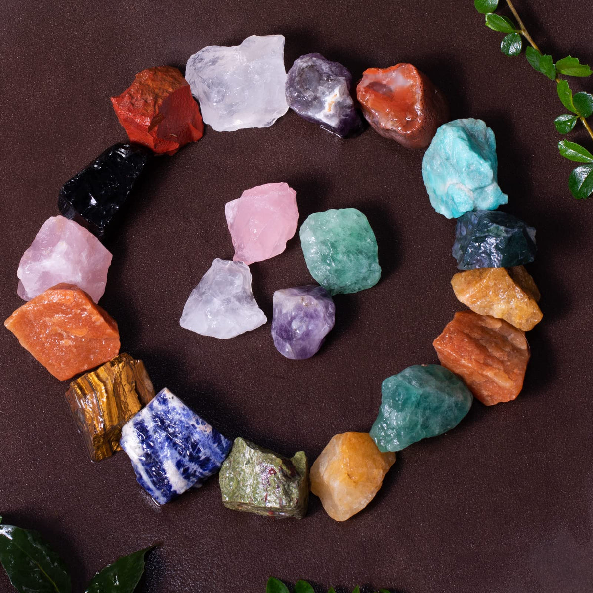 FORBY 3 lbs Bulk Rough Madagascar Stones Mix - Large 1" Natural Raw Stones Crystal for Tumbling, Cabbing, Fountain Rocks, Decoration,Polishing, Wire Wrapping, Wicca & Reiki Crystal Healing