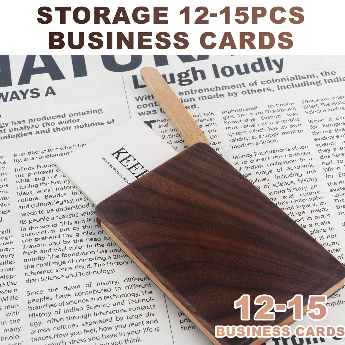 YOYAI Wood Business Card Holder Case Magnetic Closure Portable Lightweight Handcrafted Wooden Card Carrier