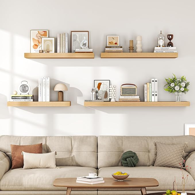 Dreamland 48" Floating Shelves for Wall, Wall-Mounted Shelves for Bedroom