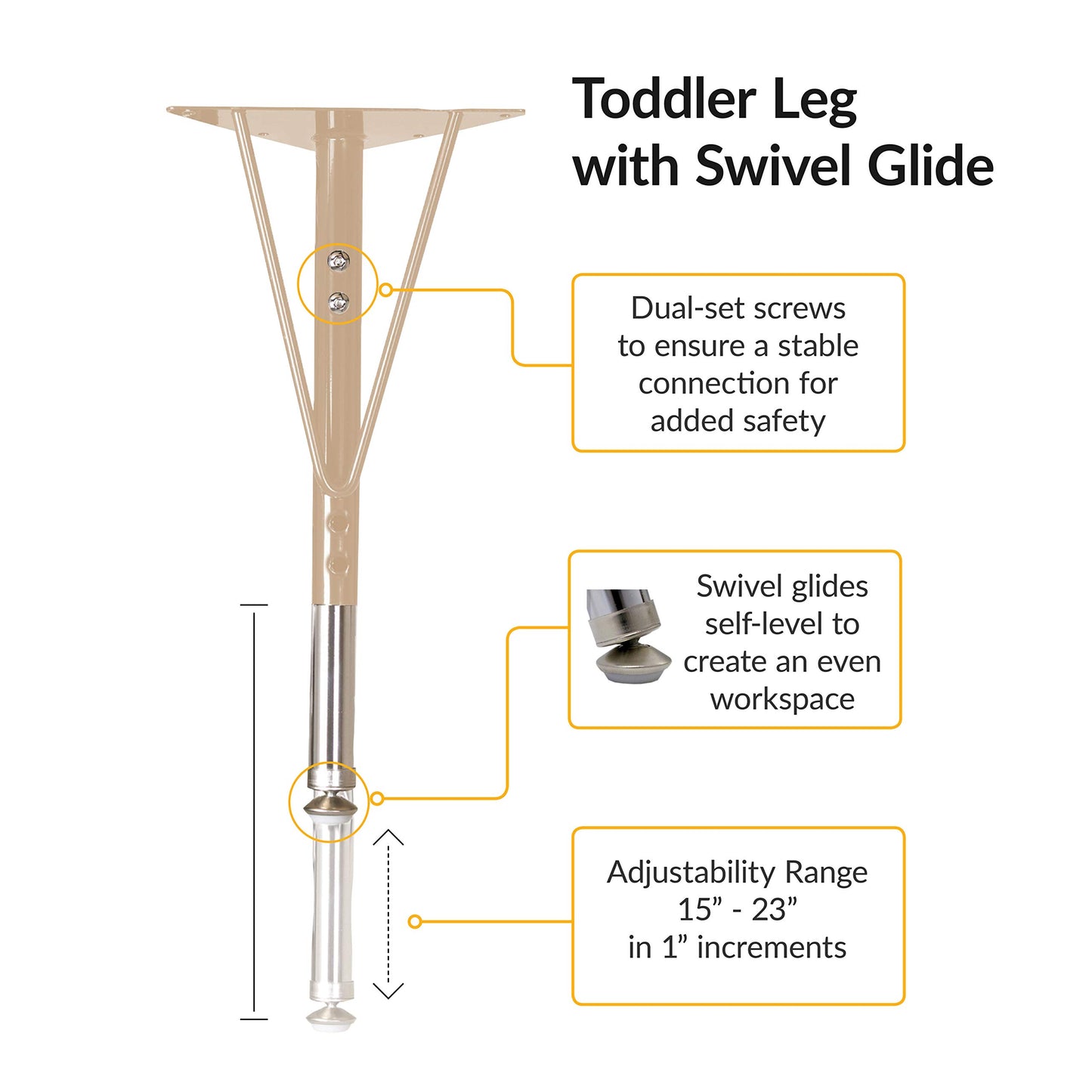FDP Rectangle Activity School and Office Table (36 x 72 inch), Standard Legs with Swivel Glides, Adjustable Height 19-30 inches - Maple Top and Maple Edge with Sand Legs, 10035-230