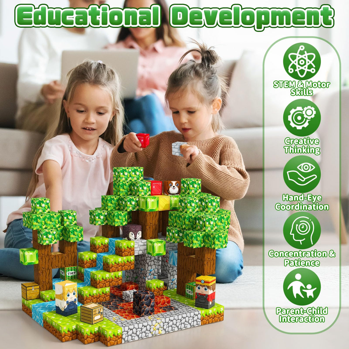 Youngyes Magnetic Blocks, 100 PCS Magnetic Building Blocks Cubes - Stacking Magnet Toys for Kids Toddlers Ages 4-8 8-12, Magnetic Tiles STEM Toys Christmas Birthday Gifts for Boys Girls (0.8IN/2CM)