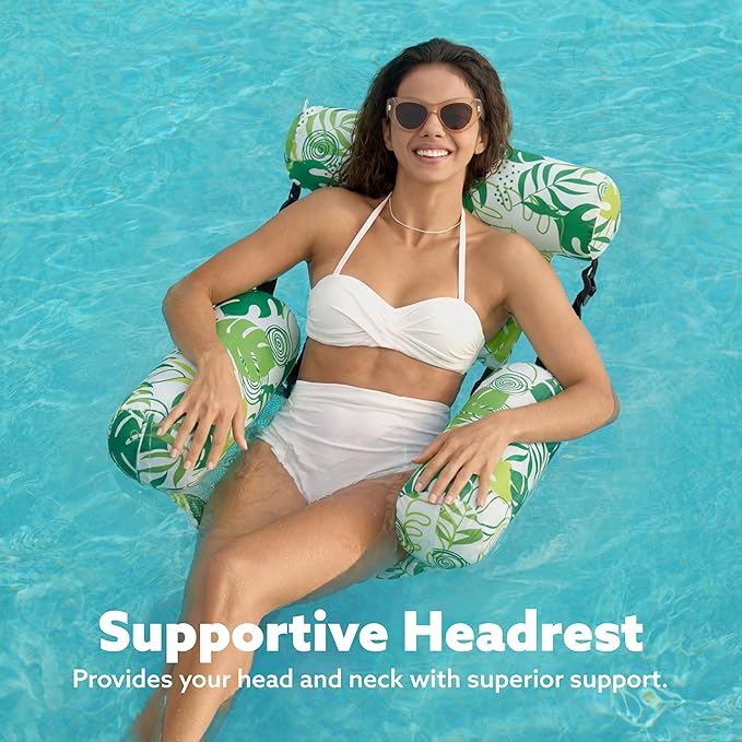 SLOOSH Inflatable Pool Floats Adult, 2 Packs Floating Lounge Chairs, Blow up
