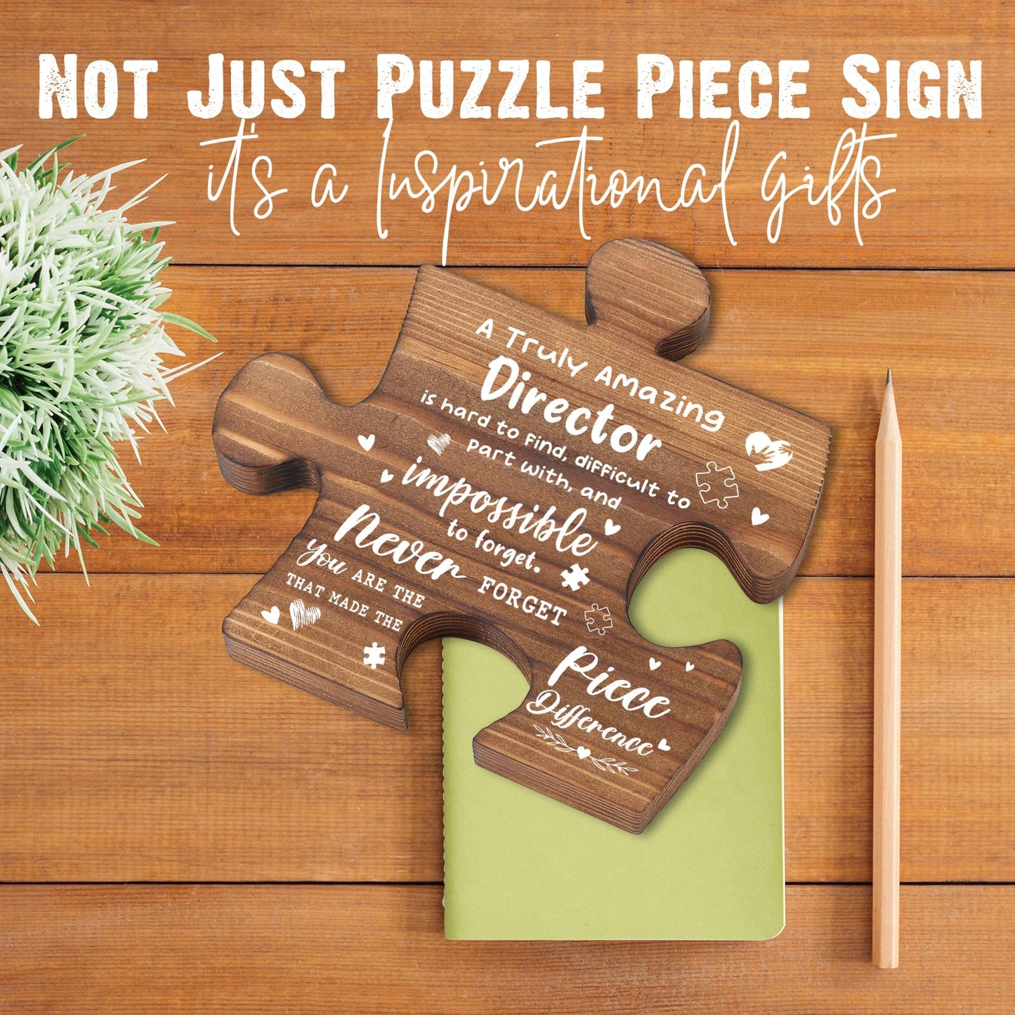 Director Thank You Appreciation Gifts, Director Office Decor Puzzle Piece Gifts Decorative Signs Plaques AXX06