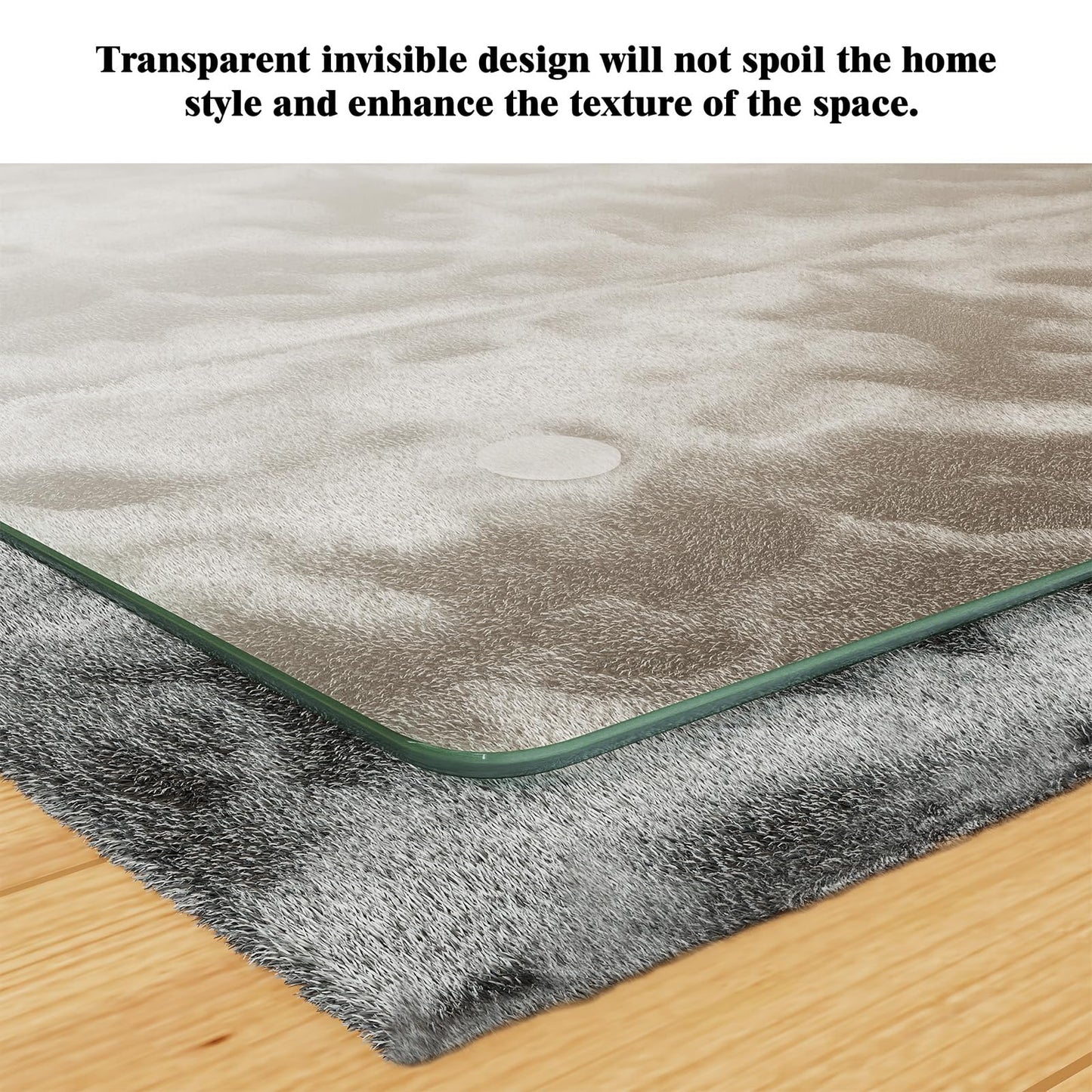 Koonmi Tempered Glass Chair Mat for Hardwood Floors & Carpets, 36" x 55“ Transparent Heavy Duty Office Floor Protector with Noise-Free Gliding Shatterproof for Home Office Desk