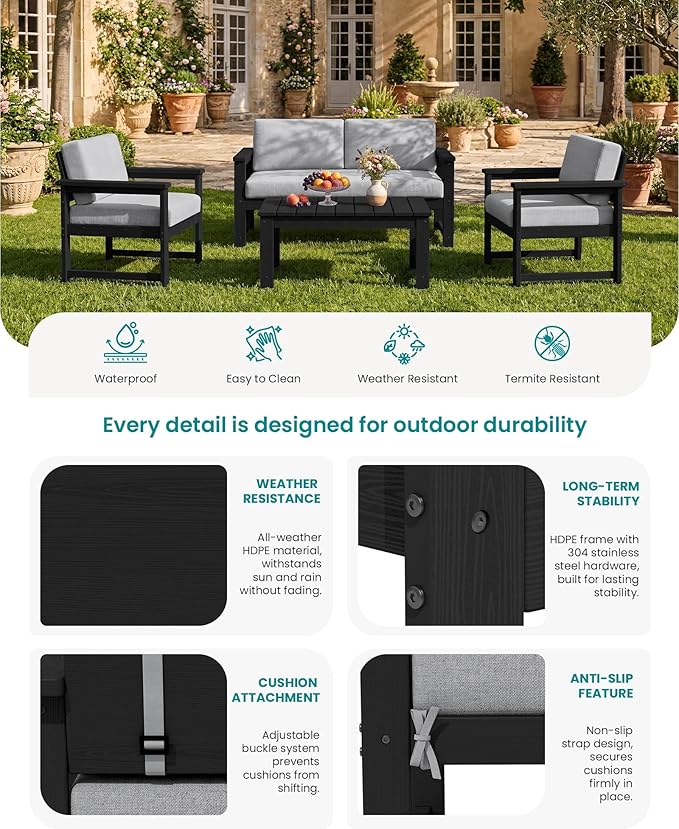 SERWALL 2 Pieces Single Cushioned Lounge Chair