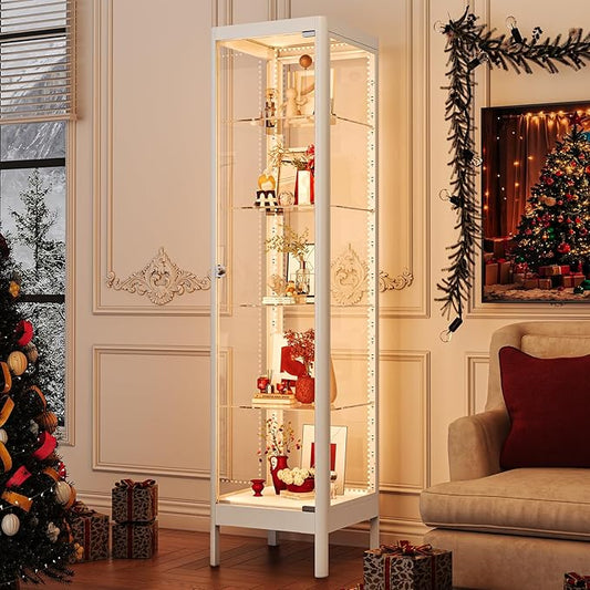 5-Tier Glass Display Cabinet