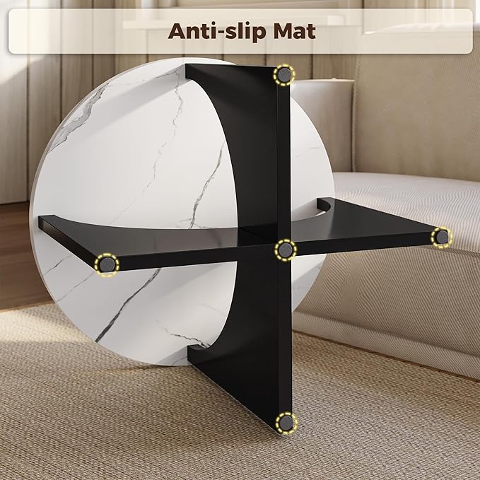 LIKIMIO Nesting Coffee Tables Set of 2, 31.5" Round Side Tables