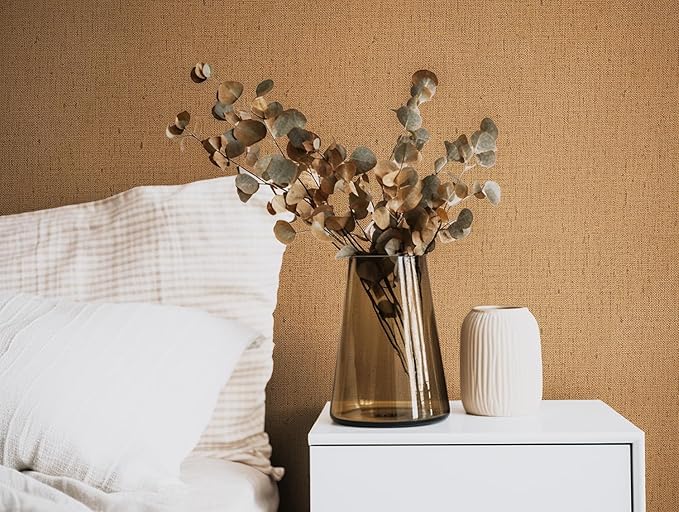 Beige Wallpaper Peel and Stick 472" Textured Beige Grasscloth Contact Paper