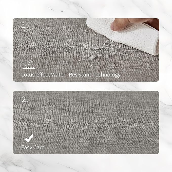 BALCONY & FALCON Placemats Set of 6 Faux Linen Cloth Place Mats Washable