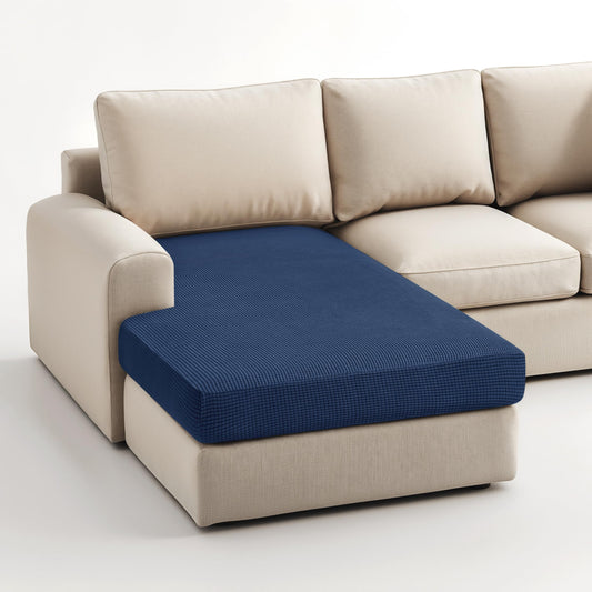 Hokway Stretch Chaise Cover Individual Couch Cushion Slipcovers Reversible Cushion Protector Slipcovers Sofa Cushion Protector Covers (Chaise Cover, Darkblue)