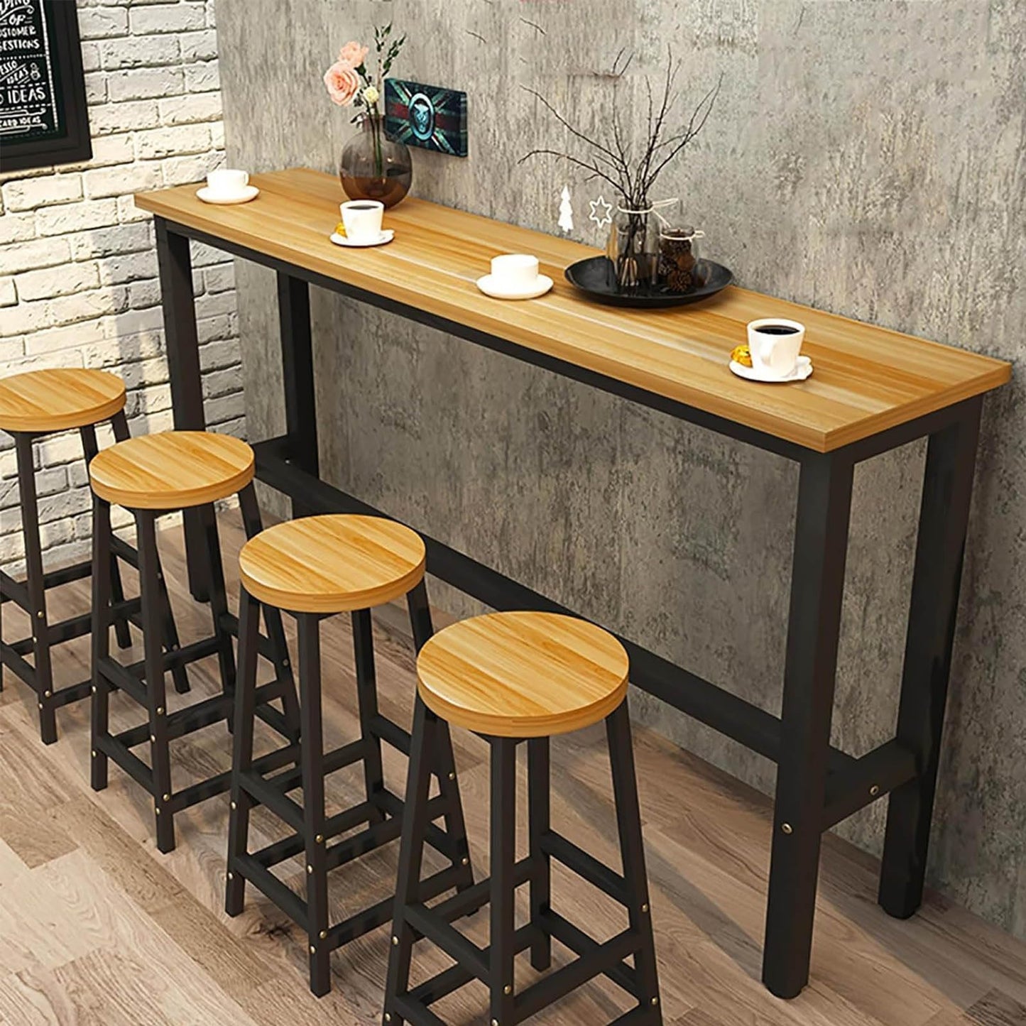 Sofa Tables Modern Console Table Semi Circular Design Rectangular Base Wall Accent Small Spaces Side,(en:Modern Wooden Bar Counter Height Dining Breakfast Kitchen Coffee Table Rectangular