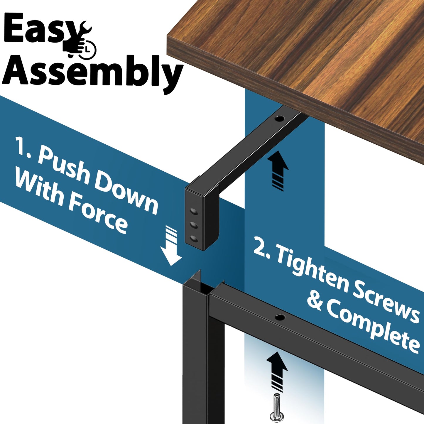 SHW Mission 32-Inch Home Office Computer Desk, Walnut