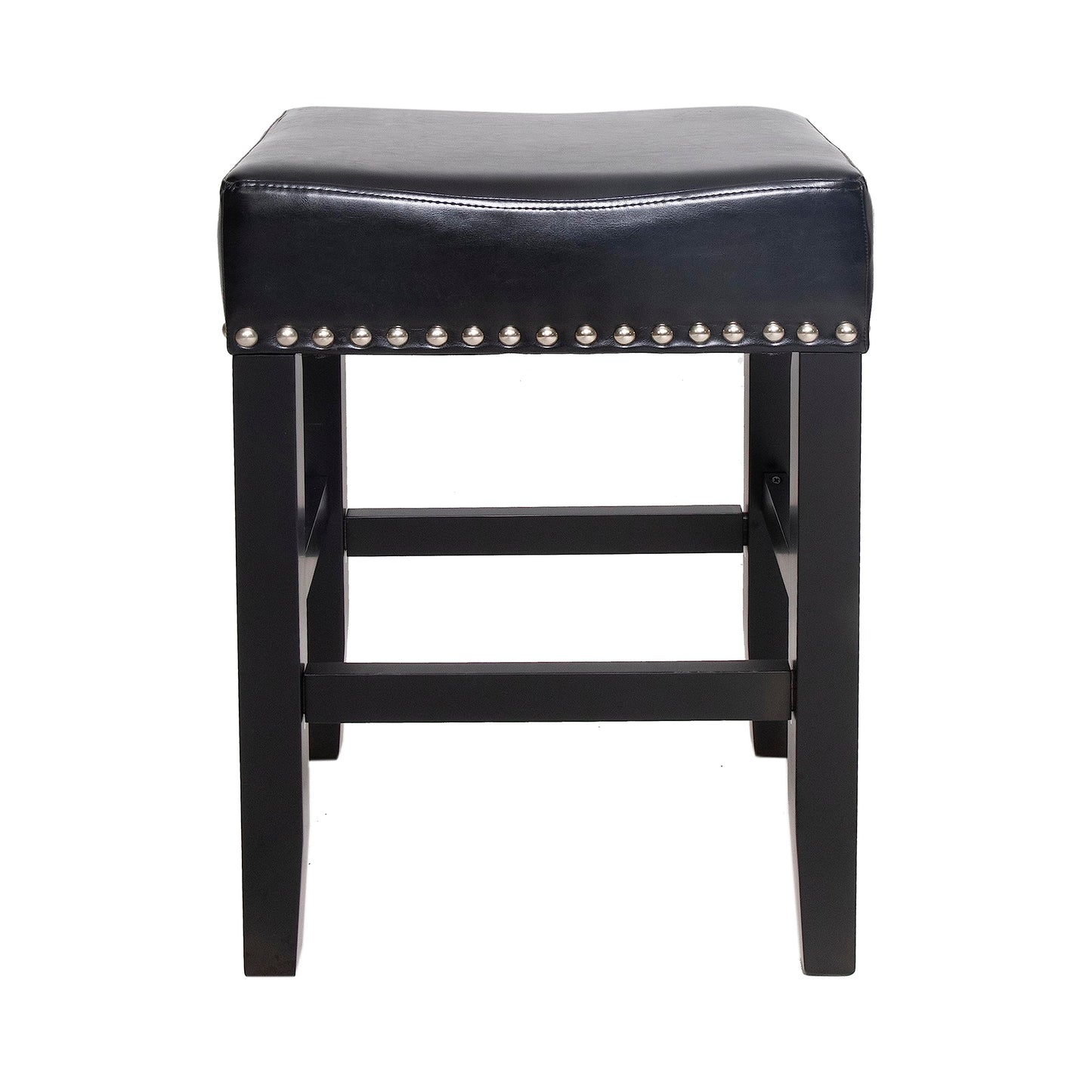 Christopher Knight Home Laramie Bonded Leather Backless Counterstools, 2-Pcs Set, Black