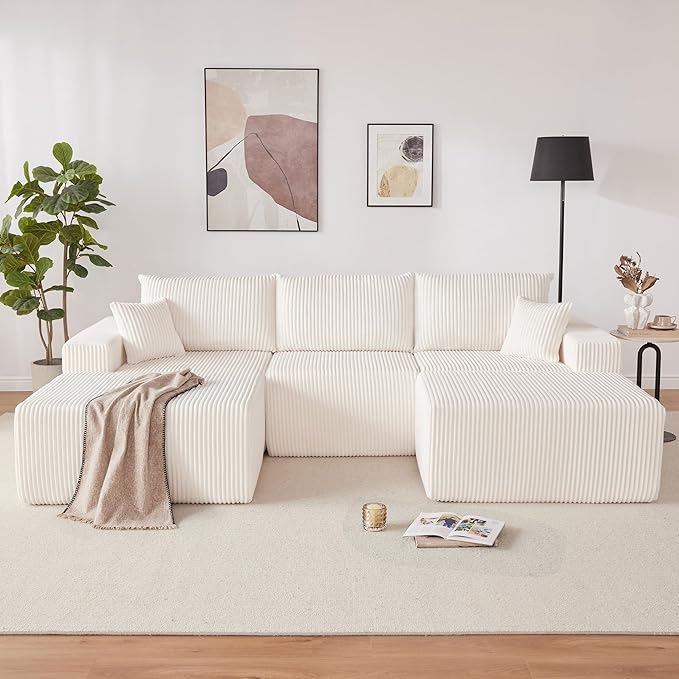 Weture 108” Modular Sectional Couches, Modern Modular U-Shape Sofa