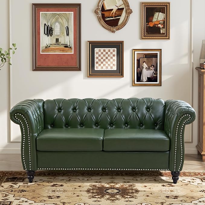 LEVNARY Chesterfield Loveseat, 2 Seater Tufted Couch
