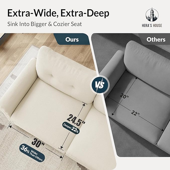 HERA'S HOUSE 3 Pieces Modular Sectional Sofa Sets, Oversized Couch Set