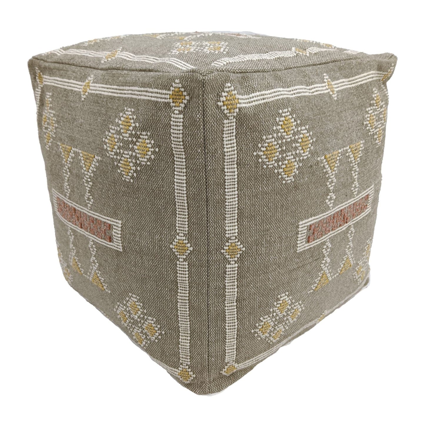 Trade Star Handcrafted Ottoman Floor Pillow Case Sabra Kilim Pouf Cover Thick Cotton Seating Pouffe Highly Durable Luxurious Stylish Footrest Pouf for Living Room Decor (Sabra Kilim Pouf Cover - 1)