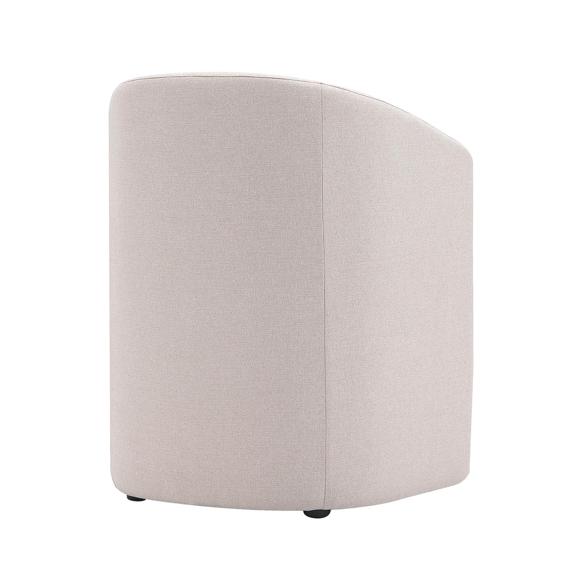 Manhattan Comfort Hearth Modern Barrel Dining Armchair, Accent Upholstered Dining Chair with Woven Fabric, Stylish Curved Back, High-Density Foam, Fully Assembled, Barley