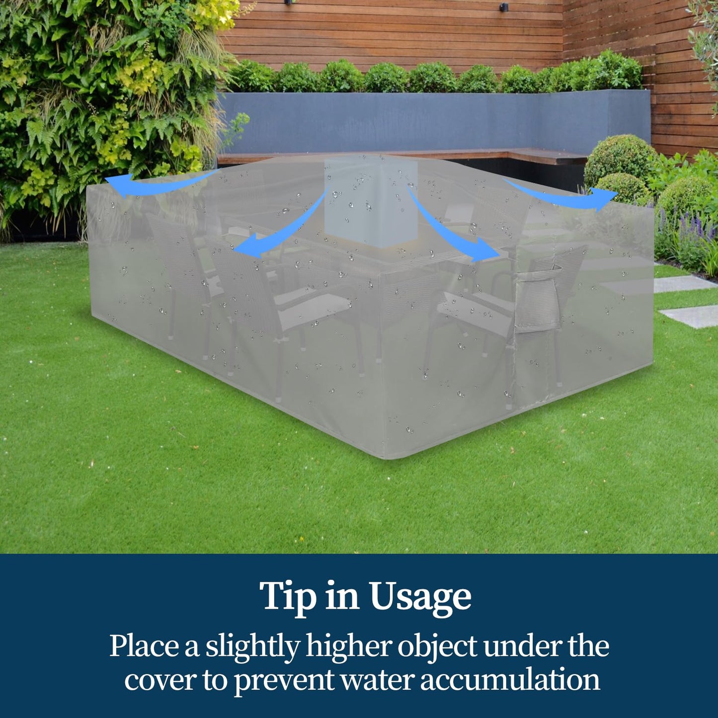 Easy-Going Rectangle Patio Furniture Cover Waterproof Outdoor Dining Table and Chair Cover Anti-UV Outside Sectional Sofa Set Covers (110"L x 84"W x 28"H, Grey)