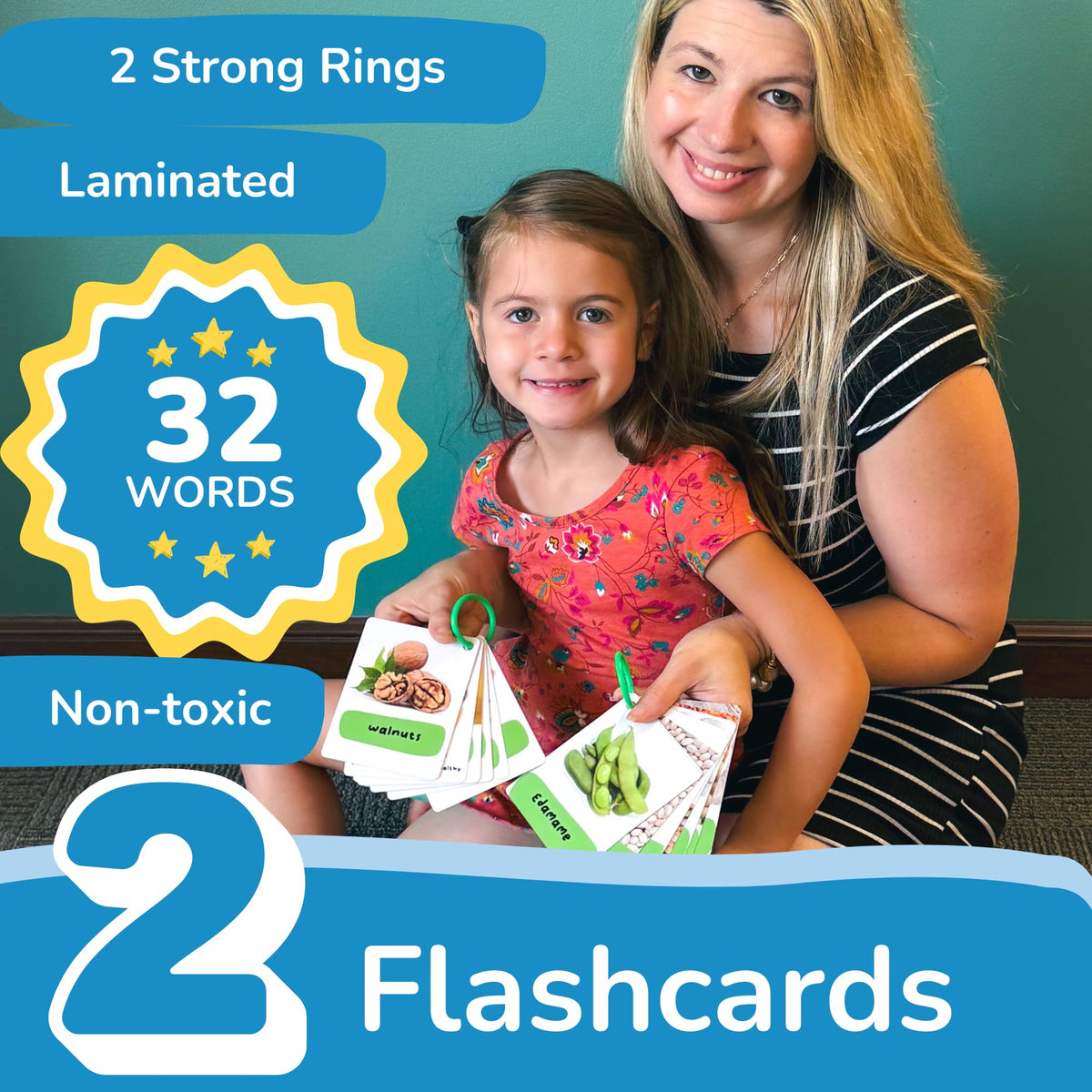TOYVENTIVE Preschool Learning Activities – Montessori Toddler Toys with Educational Flashcards, Matching Games and Food-Themed Activity Cards for Early Skills, Visual Recognition – Ages 1 & 2